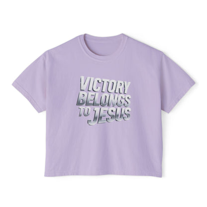 Victory Belongs to Jesus Boxy Tee — Christian Faith Graphic Tee