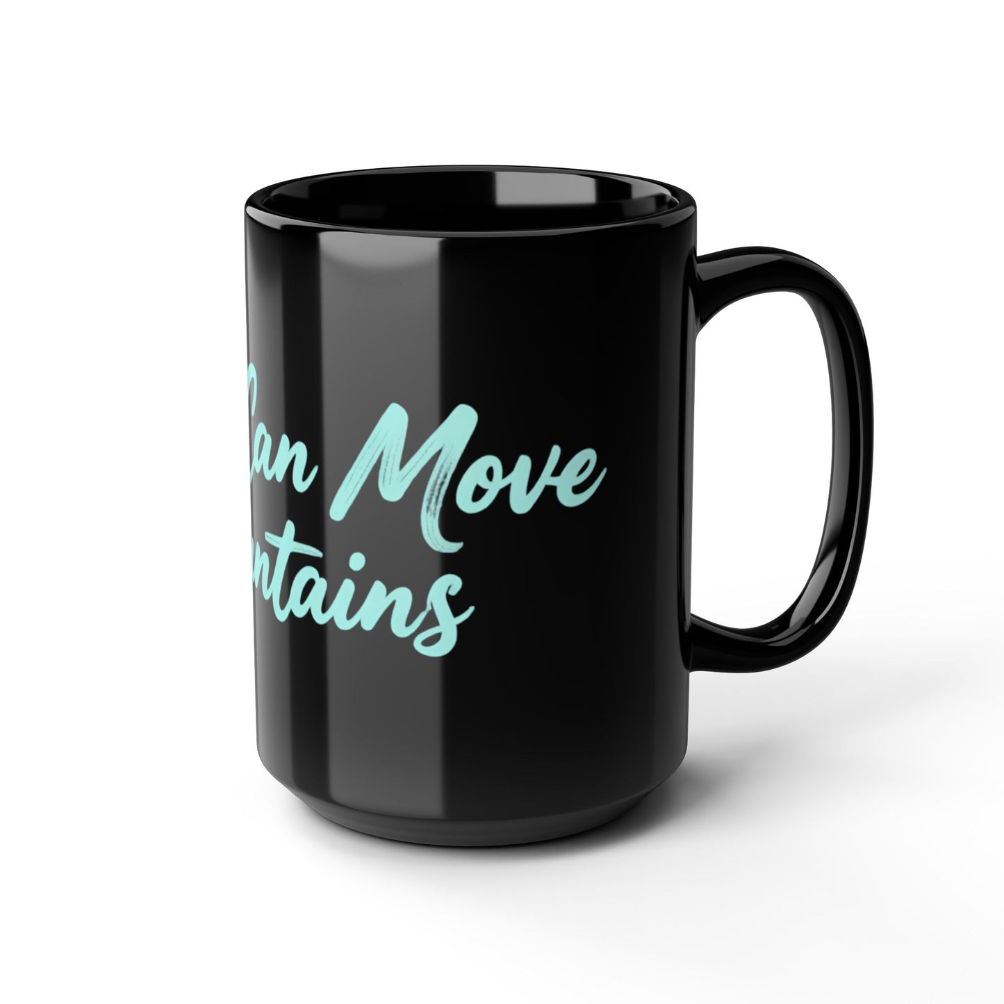 Keep Going Black Ceramic Mug — Aqua Script Inspirational Coffee Cup (11oz & 15oz)