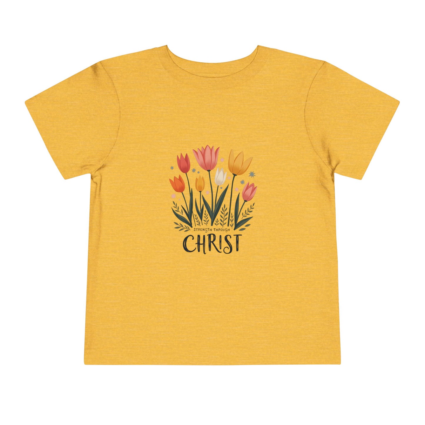 Cute Tulip Floral Christ Tee for Toddlers | Daily Faith Inspiration | Ideal Gift for Kids