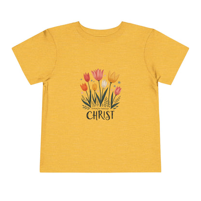 Cute Tulip Floral Christ Tee for Toddlers | Daily Faith Inspiration | Ideal Gift for Kids