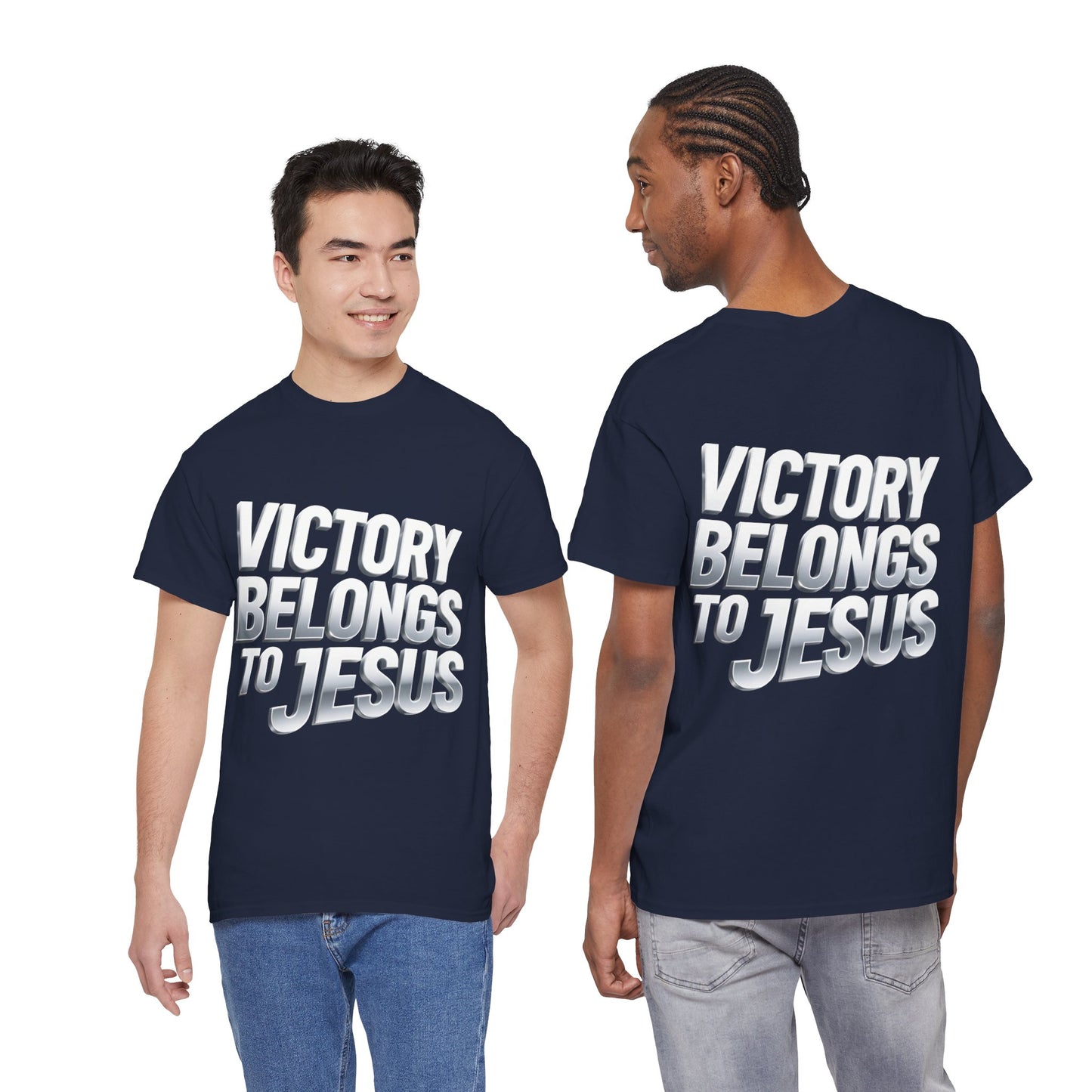Victory Belongs to Jesus T-Shirt — Heavyweight Christian Faith Tee