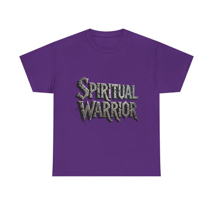 Spiritual Warrior T-Shirt — Gothic Lettering Faith & Strength Tee