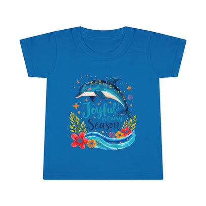 Joyful Sea Season Toddler T-Shirt — Dolphin Floral Kids Tee