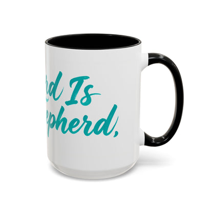 Scripture Accent Coffee Mug — Teal Hand-Lettered Encouragement (11/15 oz)