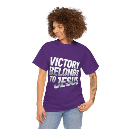 Victory Belongs to Jesus T-Shirt — Heavyweight Christian Faith Tee