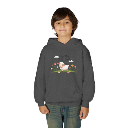 Youth Hoodie - "I Am His Little Lamb" Cute Floral Lamb Kids Pullover