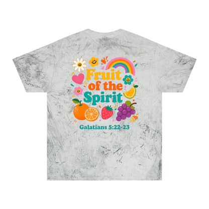 Fruit of the Spirit T-Shirt — Retro Rainbow & Fruit Christian Tee (Galatians 5:22-23)