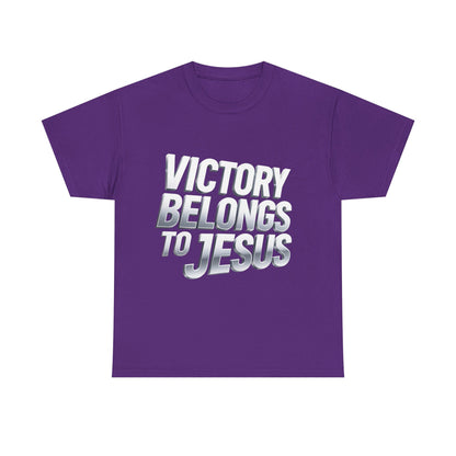 Victory Belongs to Jesus T-Shirt — Heavyweight Christian Faith Tee