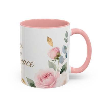 Grace Upon Grace Coffee Mug — Floral John 1:16 Scripture Accent Mug