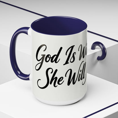 Inspirational Script Coffee Mug — "Strength Lives in Small, Steady Moments" (11/15 oz)