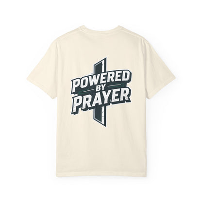 Powered by Prayer T‑Shirt — Faith Graphic Tee with Cross