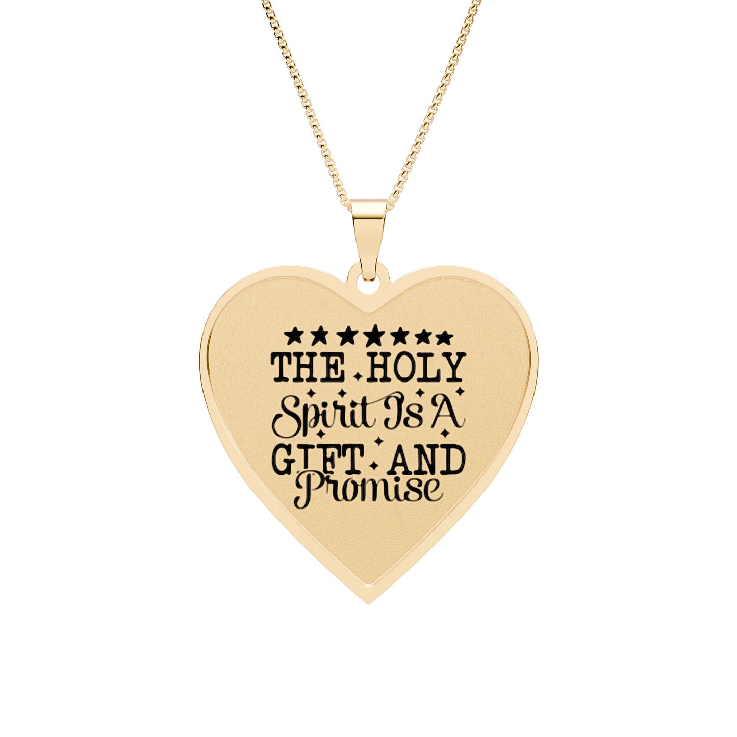 Heart Photo Pendant Necklace — Engraved "The Holy Spirit Is A Gift And Promise"