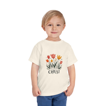 Cute Tulip Floral Christ Tee for Toddlers | Daily Faith Inspiration | Ideal Gift for Kids