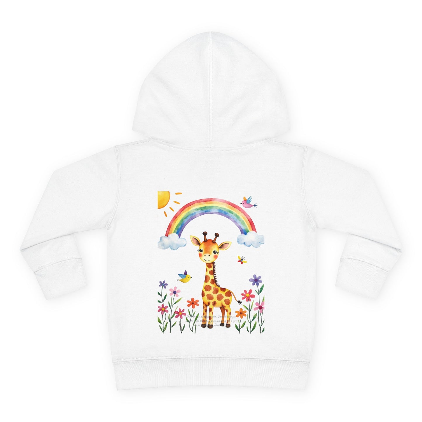 Toddler Hoodie — Giraffe Rainbow Floral Pullover