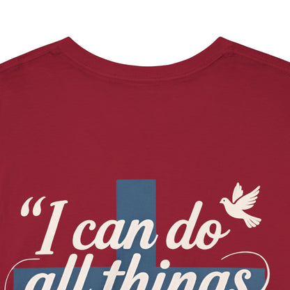 Philippians 4:13 Cotton Tee — "I Can Do All Things" Christian Prayer T-Shirt