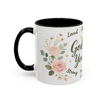 Christian Coffee Mug - "God Says You Are" Floral Inspirational Mug (11/15oz)