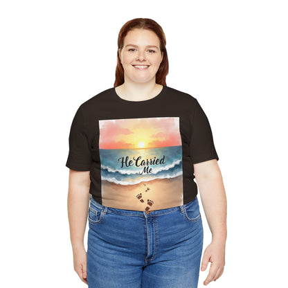 He Carried Me Scripture Tee | Inspirational Christian Faith Shirt