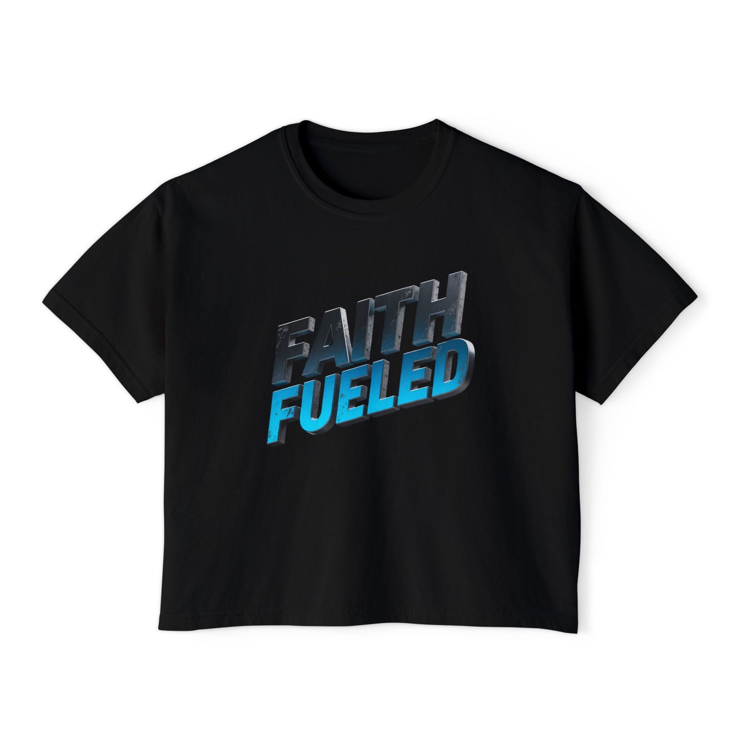 Faith Fueled Boxy Tee — Women's Inspirational Graphic Tee