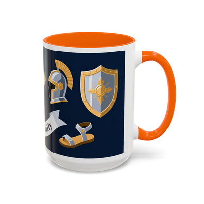 Christian Knight Coffee Mug — “Suit Up Daily” Accent Ceramic Mug