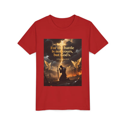 For the battle is not yours, but God's youth tee | Christian hands design | Meaningful Gift for Kids