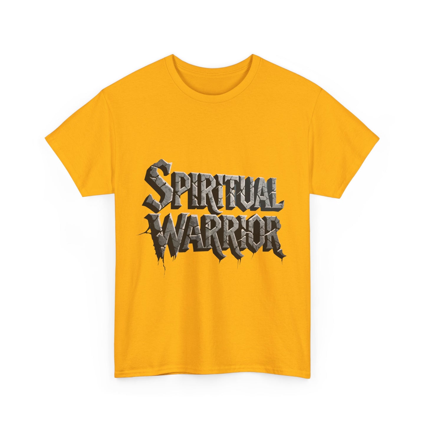 Spiritual Warrior T-Shirt — Gothic Lettering Faith & Strength Tee