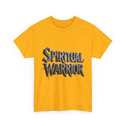 Spiritual Warrior T-Shirt — Gothic Lettering Faith & Strength Tee