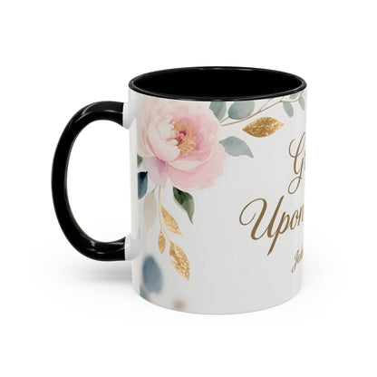 Grace Upon Grace Coffee Mug — Floral John 1:16 Scripture Accent Mug