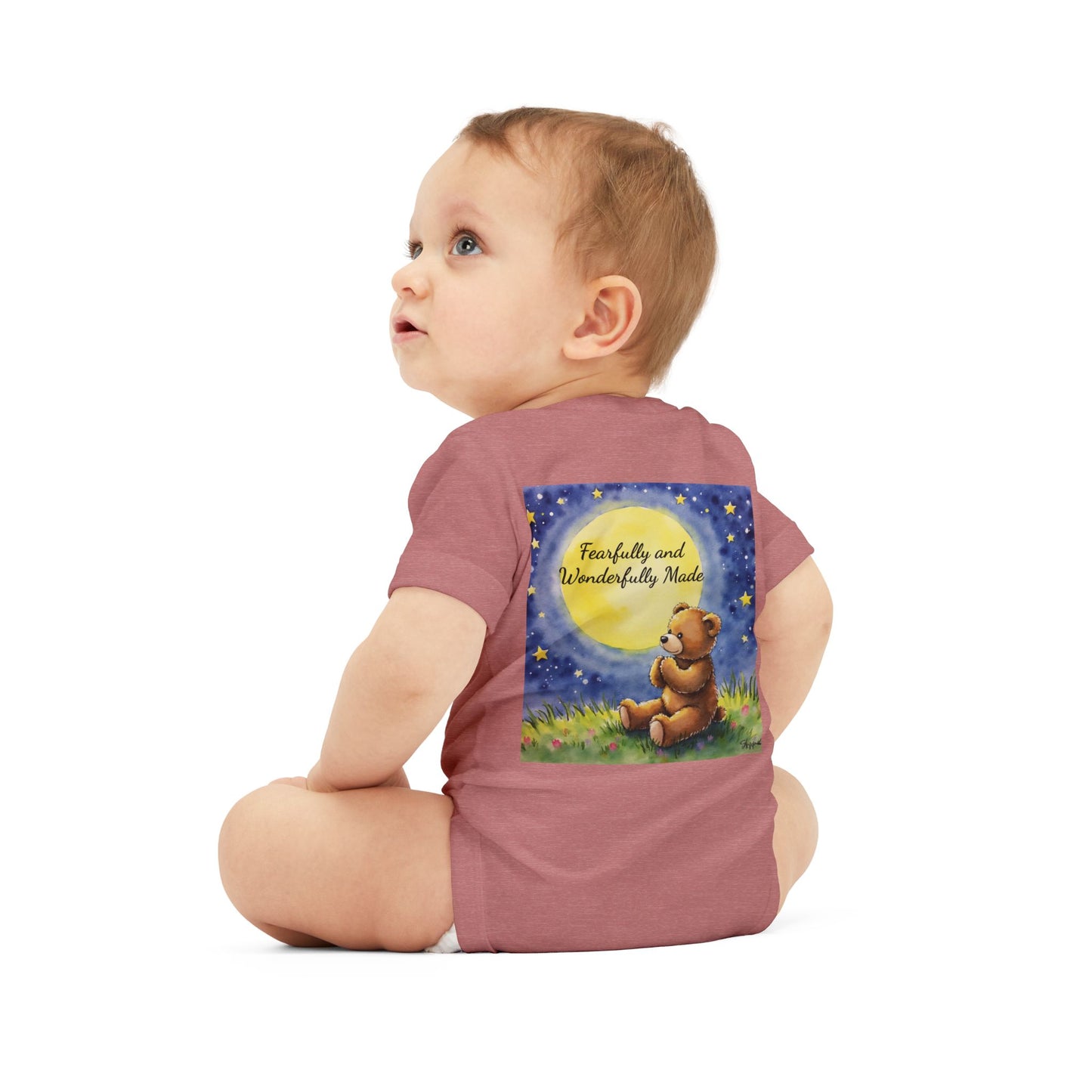 Infant One-Piece — 'Little Prayer Warrior' Bear Baby Bodysuit (Personalize Name)