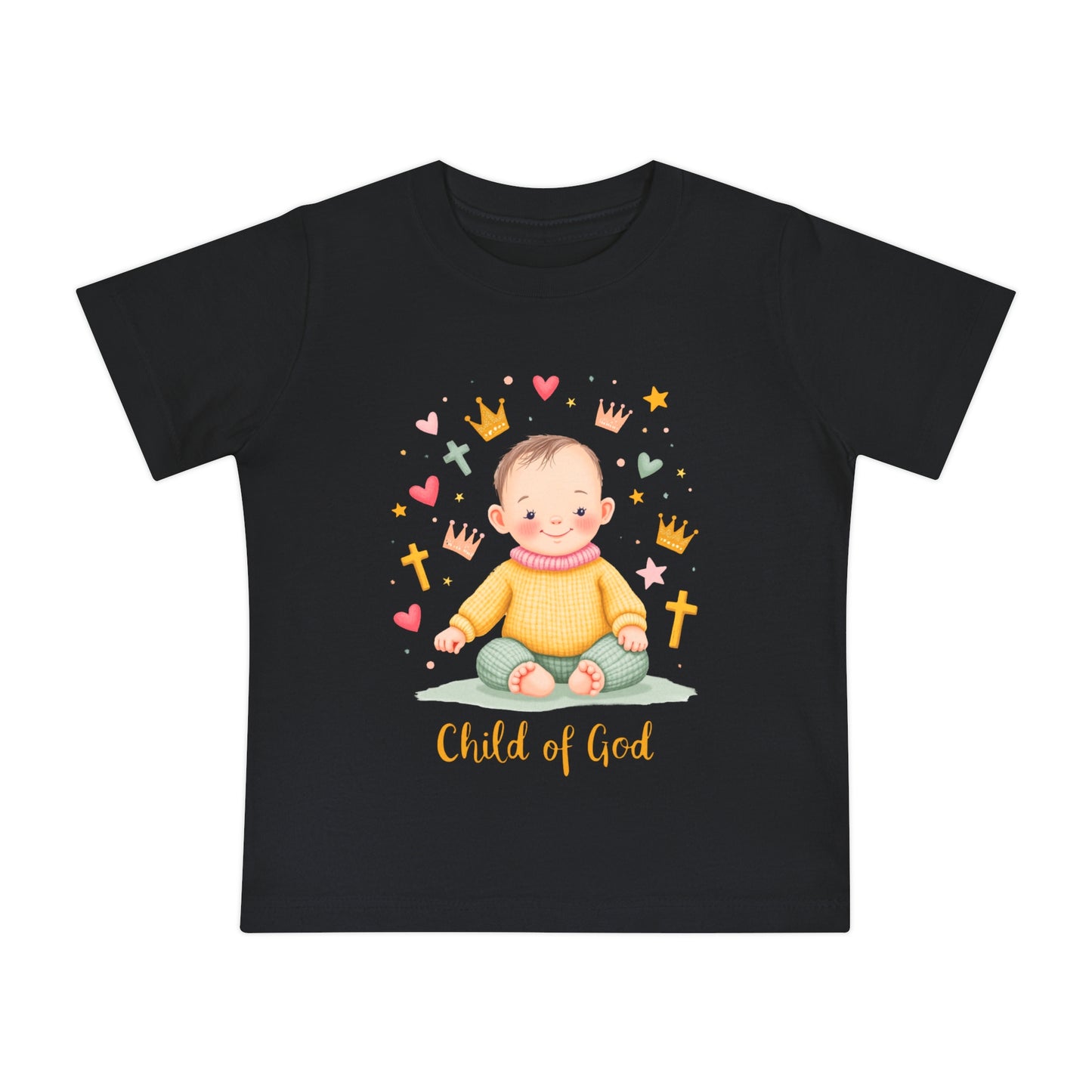 Baby Short Sleeve T-Shirt — "Child of God" Smiling Infant Faith Tee