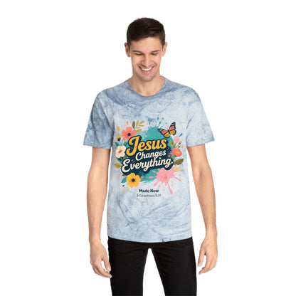 Jesus Changes Everything T-Shirt — Floral Butterfly Christian Tee
