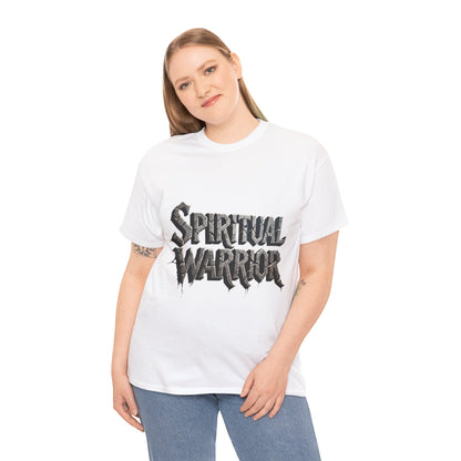 Spiritual Warrior T-Shirt — Gothic Lettering Faith & Strength Tee