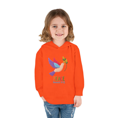 Toddler Hoodie — Colorful Peace Dove with Olive Branch & “PEACE Genesis 9:13”