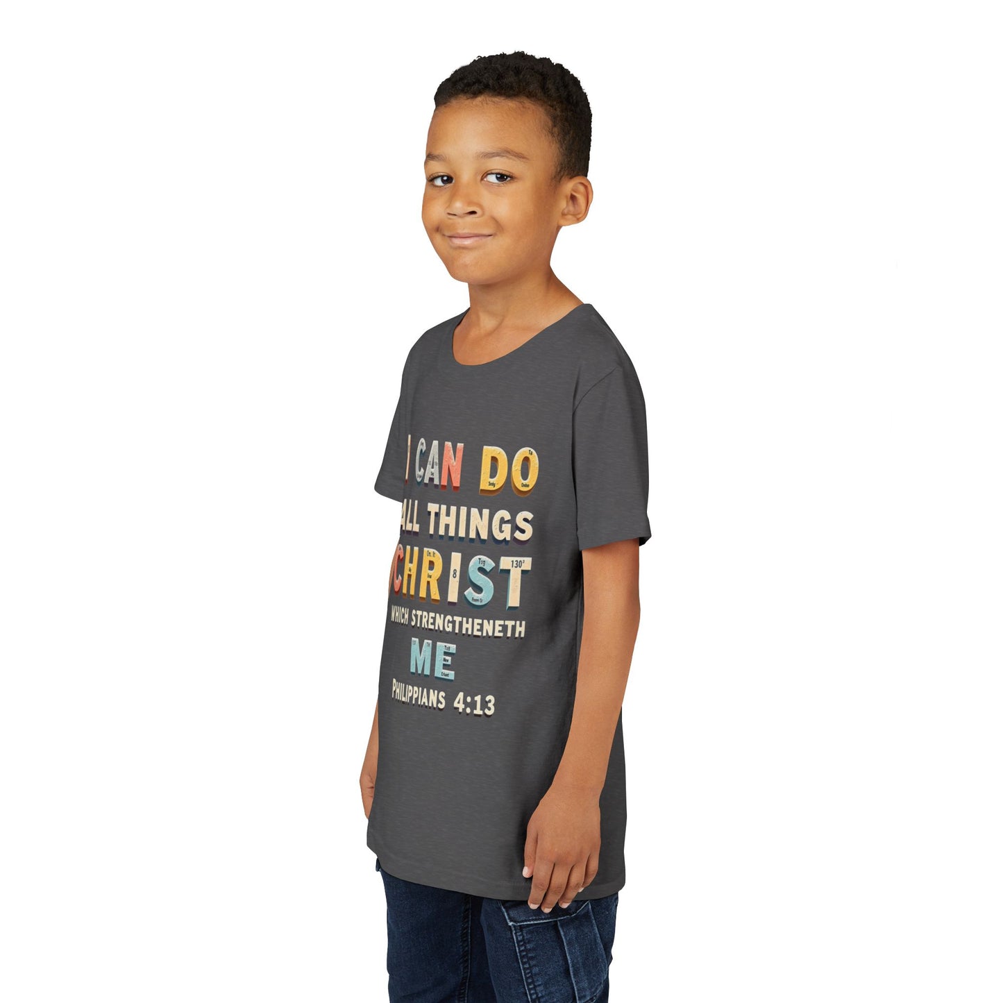 I Can Do All Things Christ Youth Tee | Philippians 4:13 Christian Kids Shirt