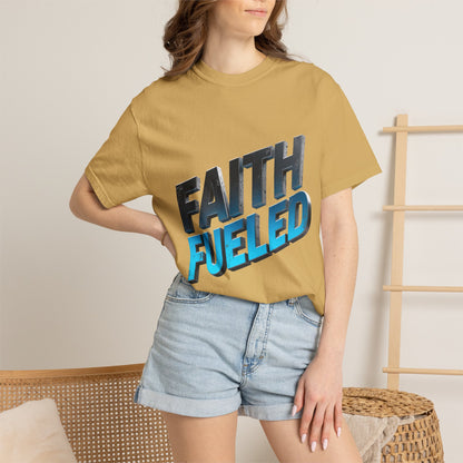 Faith Fueled Garment-Dyed Tee — Vintage Two-Tone Christian T-Shirt