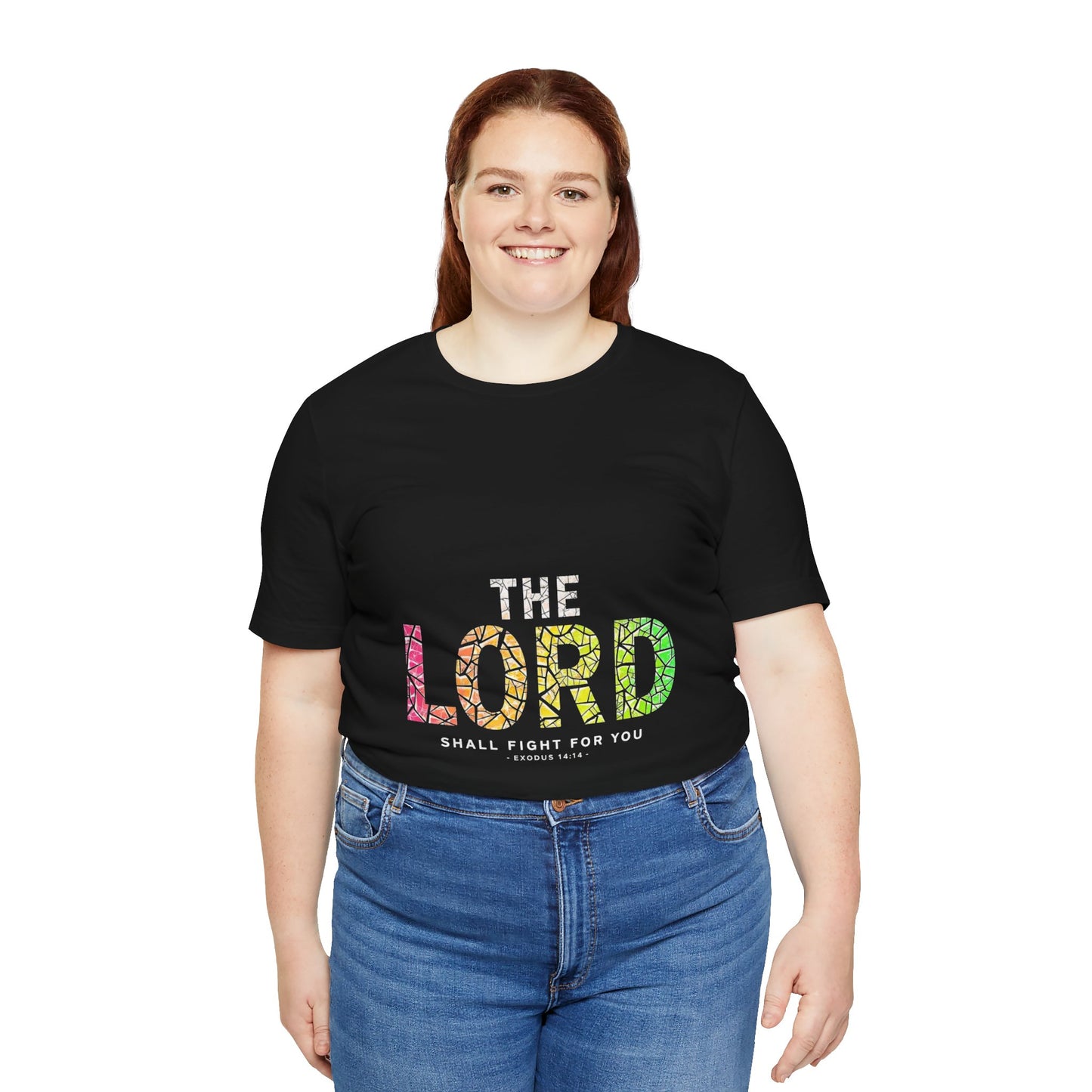 The LORD multicolor mosaic Tee | T-Shirt, Christian faith typography