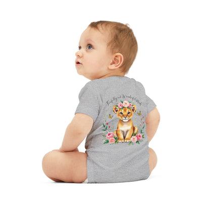 Baby Onesie - Floral Lion Cub "Wild and Wonderful" Personalized Infant Bodysuit