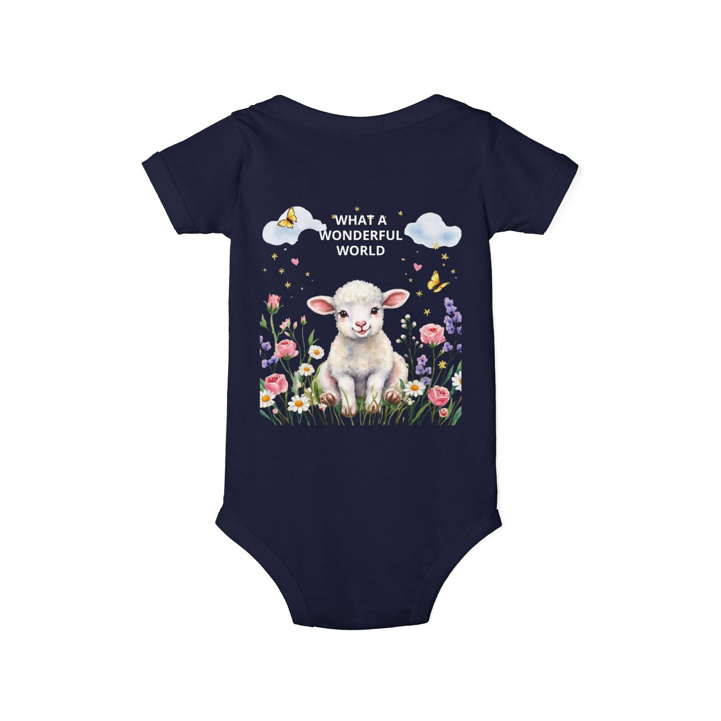 Infant Onesie - "God Made Me Special" Lamb Baby Bodysuit (What a Wonderful World)