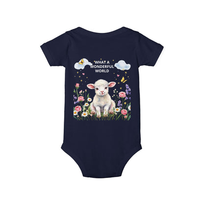 Infant Onesie - "God Made Me Special" Lamb Baby Bodysuit (What a Wonderful World)