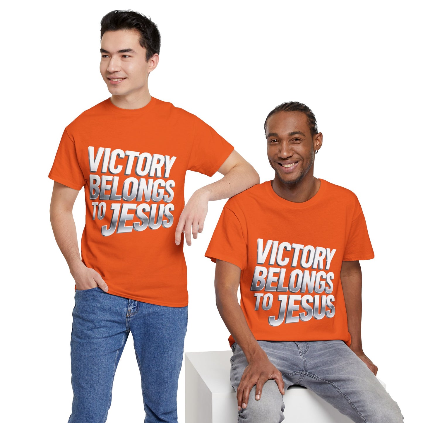 Victory Belongs to Jesus T-Shirt — Heavyweight Christian Faith Tee