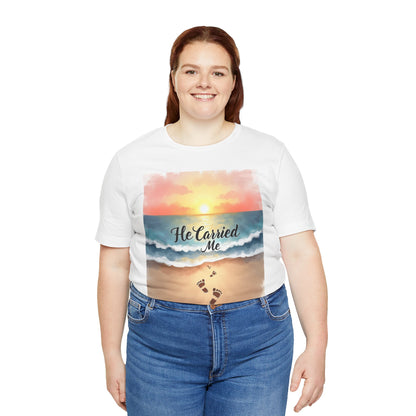 He Carried Me Scripture Tee | Inspirational Christian Faith Shirt