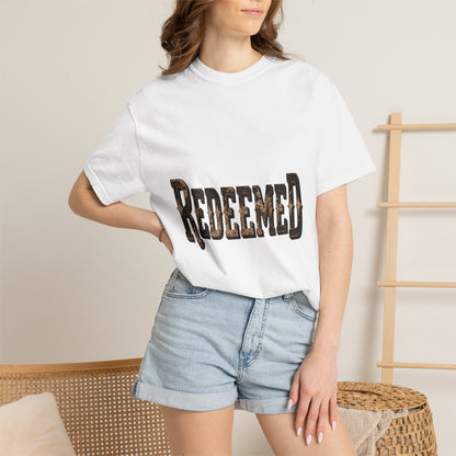 Garment-Dyed Statement Tee — Bold Single-Word Typographic Front
