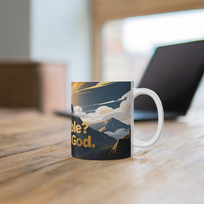 Matthew 19:26 Coffee Mug — "With God All Things Are Possible" Mountain Christian Mug
