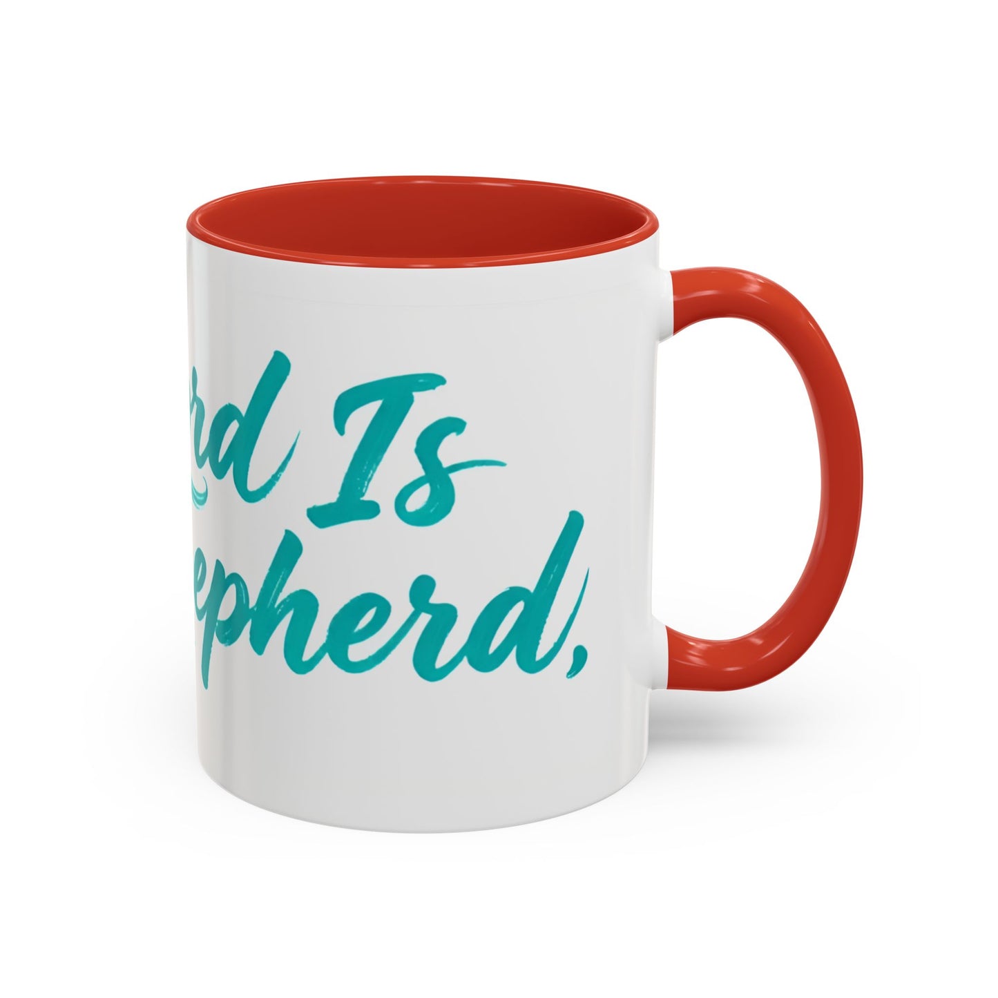 Scripture Accent Coffee Mug — Teal Hand-Lettered Encouragement (11/15 oz)