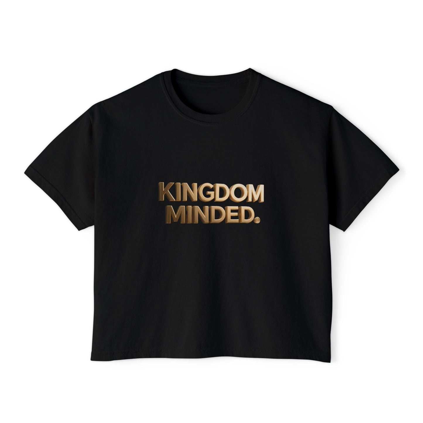 Kingdom Minded Boxy Tee — Women's Faith-Inspired Cropped T-Shirt