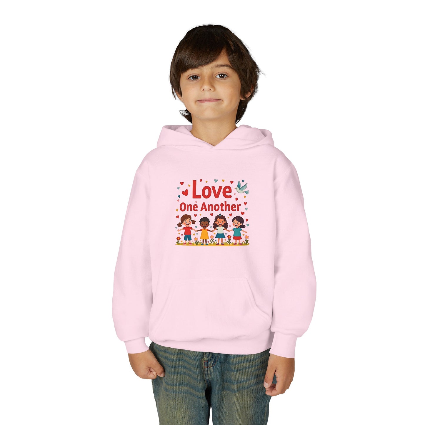 Love One Another Youth Hoodie — Kids' Inclusive Friendship Sweatshirt