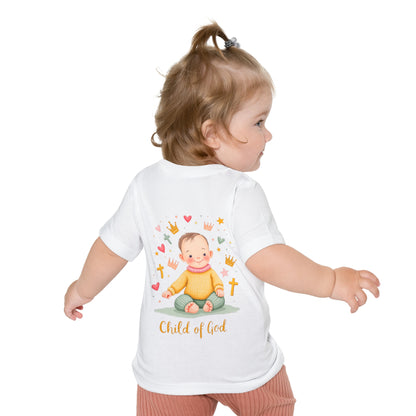Baby Short Sleeve T-Shirt — "Child of God" Smiling Infant Faith Tee
