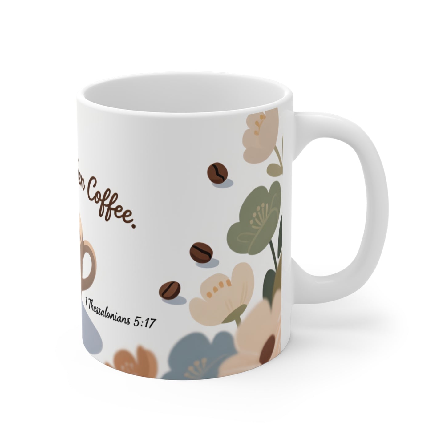 Morning Prayer Ceramic Mug — "Start with Prayer" 11oz Coffee Cup