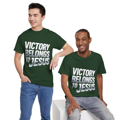Victory Belongs to Jesus T-Shirt — Heavyweight Christian Faith Tee