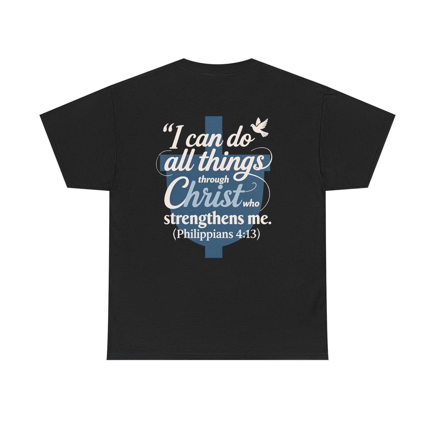 Philippians 4:13 Cotton Tee — "I Can Do All Things" Christian Prayer T-Shirt