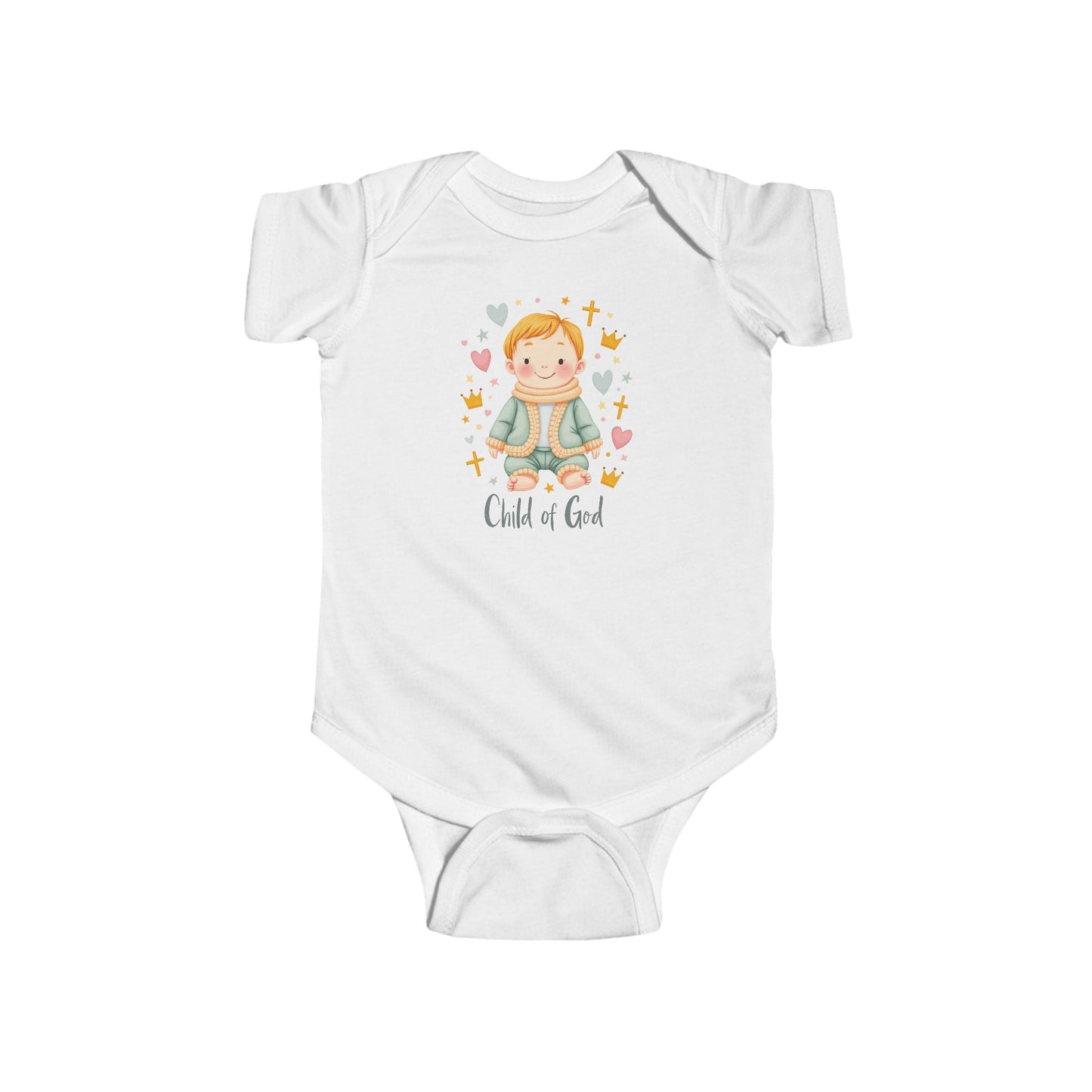Baby Bodysuit — "Child of God" Angel Baby Onesie for Baptism & Church